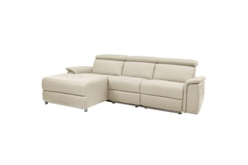 Reclinersofa med hjørne Loft24 Hjørnesofa 3-seters Pareli Vit Vänster