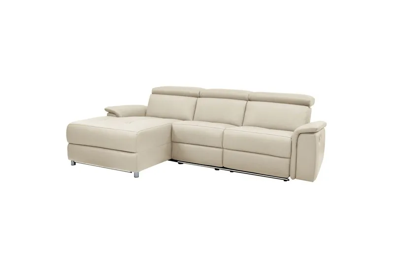 Reclinersofa med hjørne Loft24 Hjørnesofa 3-seters Pareli Vit Vänster