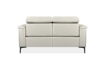 Reclinersofa uten hjørne Loft24 2-seters sofa Lund krem, lær/PU, manuell hvilestol Cream White - Møbler - Sofaer - Reclinersofaer