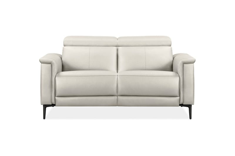 Reclinersofa uten hjørne Loft24 2-seters sofa Lund krem, lær/PU, manuell hvilestol Cream White - Møbler - Sofaer - Reclinersofaer