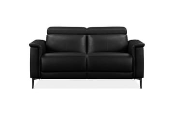 Reclinersofa uten hjørne Loft24 2-seters sofa Lund svart, skinn/PU, elektrisk hvilestol Svart, Graphite Grey - Møbler - Sofaer - Reclinersofaer
