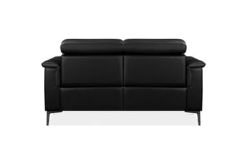Reclinersofa uten hjørne Loft24 2-seters sofa Lund svart, skinn/PU, elektrisk hvilestol Svart, Graphite Grey - Møbler - Sofaer - Reclinersofaer