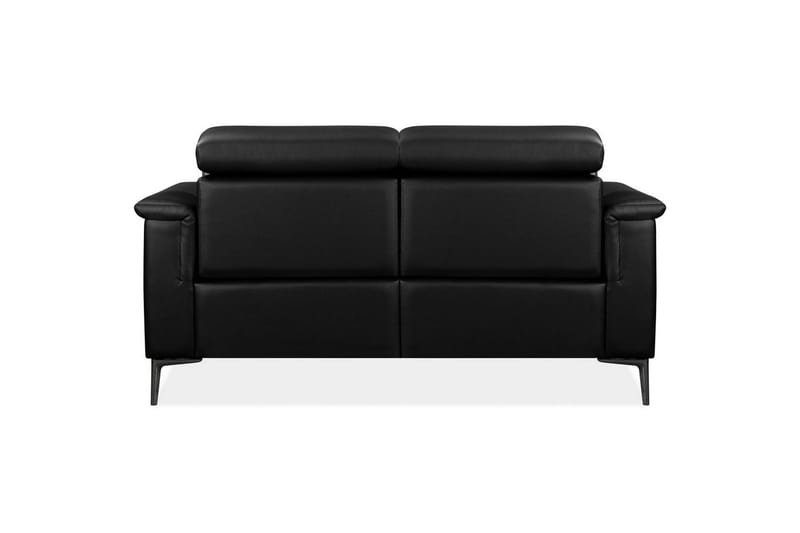 Reclinersofa uten hjørne Loft24 2-seters sofa Lund svart, skinn/PU, elektrisk hvilestol Svart, Graphite Grey - Møbler - Sofaer - Reclinersofaer