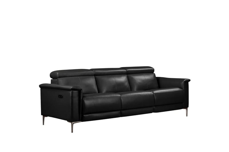 Reclinersofa uten hjørne Loft24 3-seters sofa Lund cognac Antracit - Møbler - Sofaer - Reclinersofaer