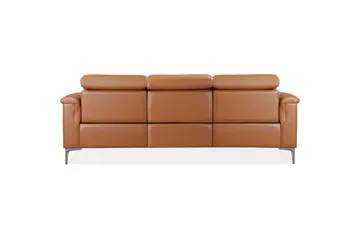Reclinersofa uten hjørne Loft24 3-seters sofa Lund cognac Brun,Grå - Møbler - Sofaer - Reclinersofaer