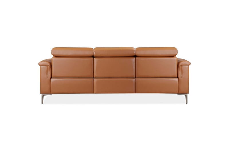 Reclinersofa uten hjørne Loft24 3-seters sofa Lund cognac Brun,Grå - Møbler - Sofaer - Reclinersofaer