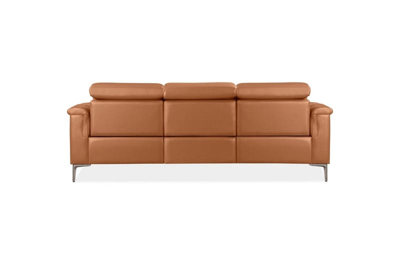 Reclinersofa uten hjørne Loft24 3-seters sofa Lund cognac Chocolate Brown,Grå - Møbler - Sofaer - Reclinersofaer