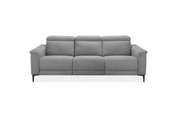 Reclinersofa uten hjørne Loft24 3-seters sofa Lund cognac Ljusgrå - Møbler - Sofaer - Reclinersofaer