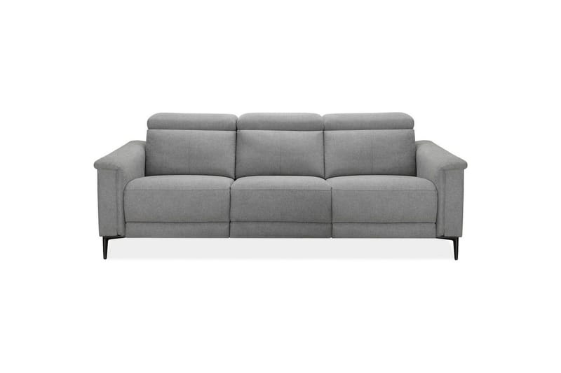 Reclinersofa uten hjørne Loft24 3-seters sofa Lund cognac Ljusgrå - Møbler - Sofaer - Reclinersofaer