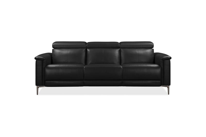 Reclinersofa uten hjørne Loft24 3-seters sofa Lund cognac Svart - Møbler - Sofaer - Reclinersofaer