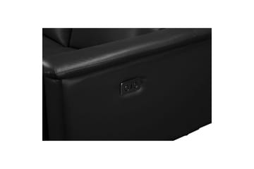 Reclinersofa uten hjørne Loft24 3-seters sofa Lund cognac Svart - Møbler - Sofaer - Reclinersofaer