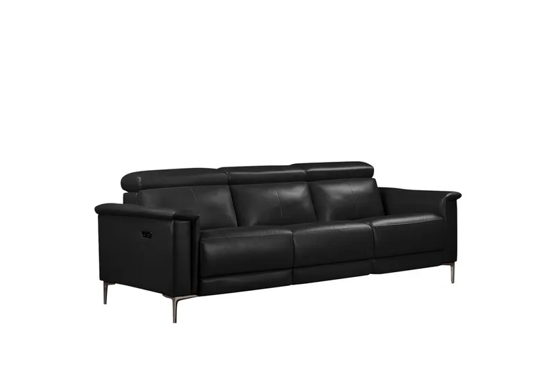 Reclinersofa uten hjørne Loft24 3-seters sofa Lund cognac Svart