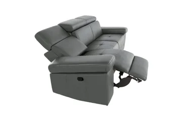 Reclinersofa uten hjørne Loft24 3-seters sofa Rayland Grå - Møbler - Sofaer - Reclinersofaer