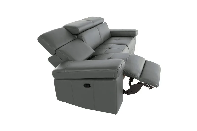 Reclinersofa uten hjørne Loft24 3-seters sofa Rayland Grå - Møbler - Sofaer - Reclinersofaer