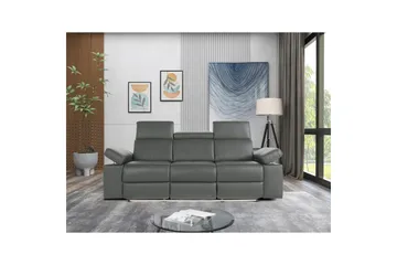Reclinersofa uten hjørne Loft24 3-seters sofa Rayland Grå - Møbler - Sofaer - Reclinersofaer