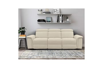 Reclinersofa uten hjørne Loft24 3-seters sofa Rayland Vit - Møbler - Sofaer - Reclinersofaer