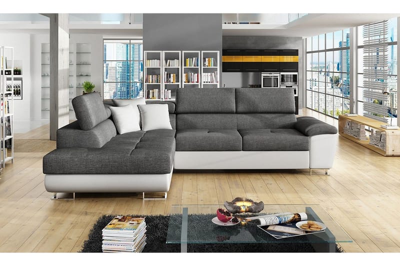 Reginia U-Sovesofa - Hvit / Grå - Møbler - Sofaer - Skinnsofaer