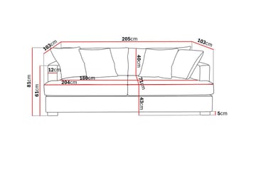 Rossita 3-seters Dyp Sofa i Bouclé - Beige - Møbler - Sofaer - 3 seter sofa