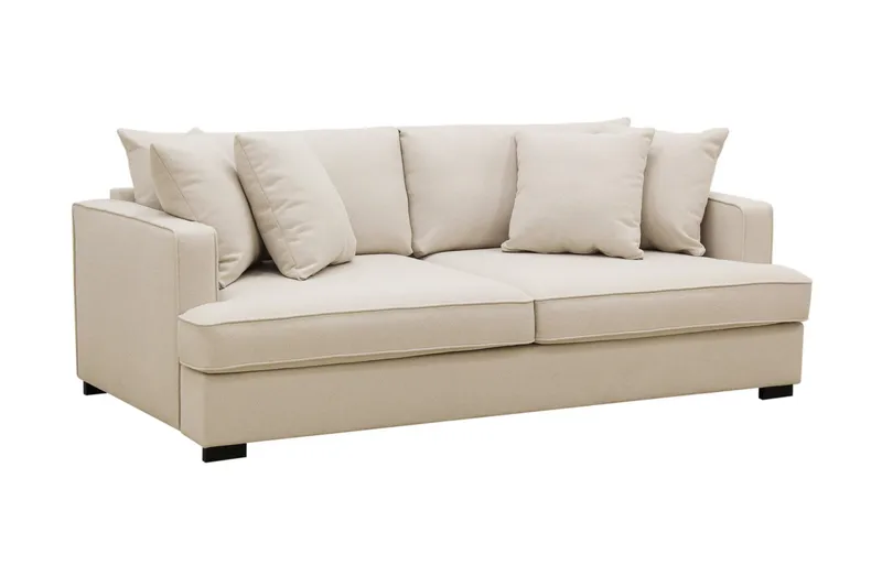 Rossita 3-seters Dyp Sofa i Bouclé - Beige - Møbler - Sofaer - 3 seter sofa
