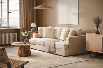 Rossita 3-seters Dyp Sofa i Chenille - Beige - Møbler - Sofaer - 3 seter sofa