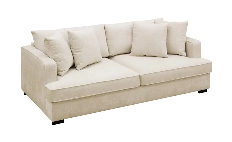 Rossita 3-seters Dyp Sofa i Chenille - Beige - Møbler - Sofaer - 3 seter sofa