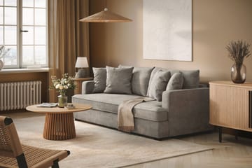 Rossita 3-seters Dyp Sofa i Chenille - Grå - Møbler - Sofaer - 3 seter sofa