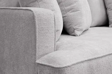 Rossita 3-seters Dyp Sofa i Chenille - Lys Grå - Møbler - Sofaer - 3 seter sofa