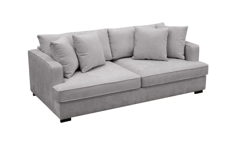 Rossita Dyp 3-seters sofa i chenille - Lys Grå - Møbler - Sofaer - 3 seter sofa