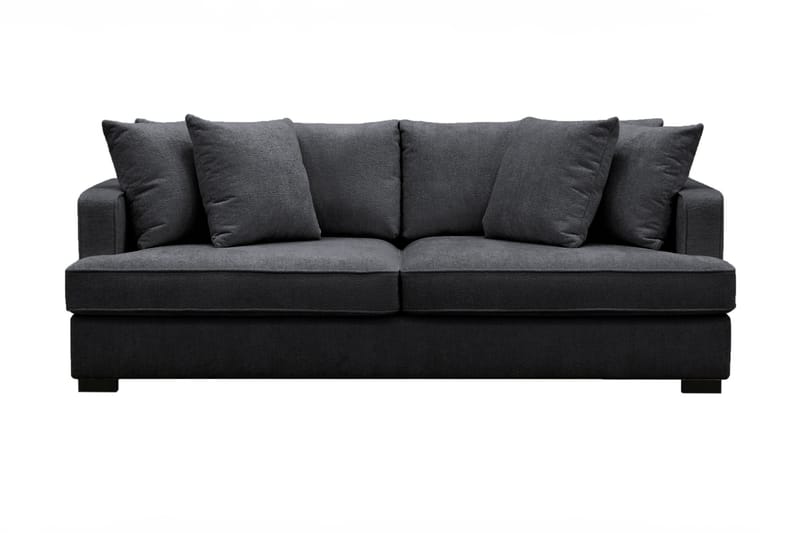 Rossita 3-seters Dyp Sofa i Chenille - Svart - Møbler - Sofaer - 3 seter sofa