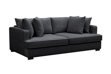 Rossita 3-seters Dyp Sofa i Chenille - Svart - Møbler - Sofaer - 3 seter sofa
