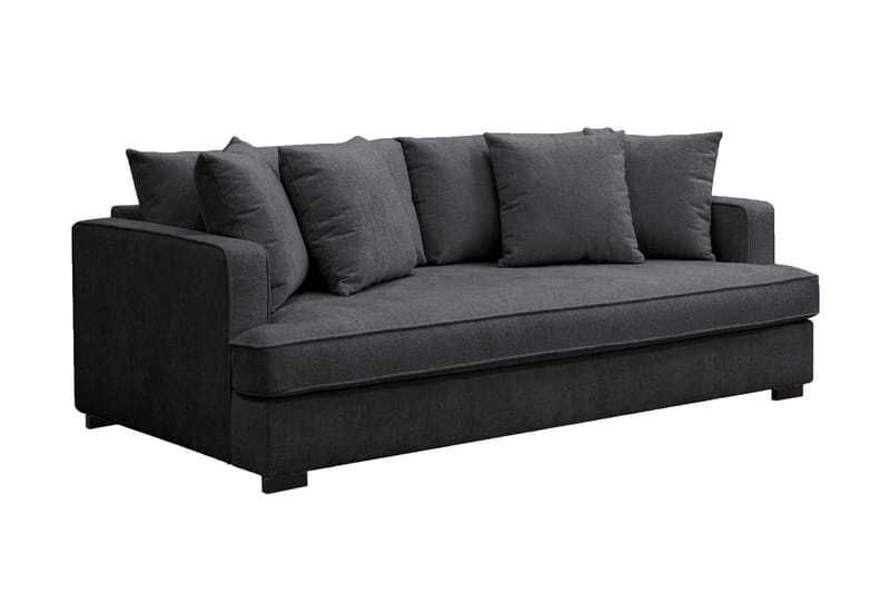 Rossita 3-seters Dyp Sofa i Chenille - Svart - Møbler - Sofaer - 3 seter sofa