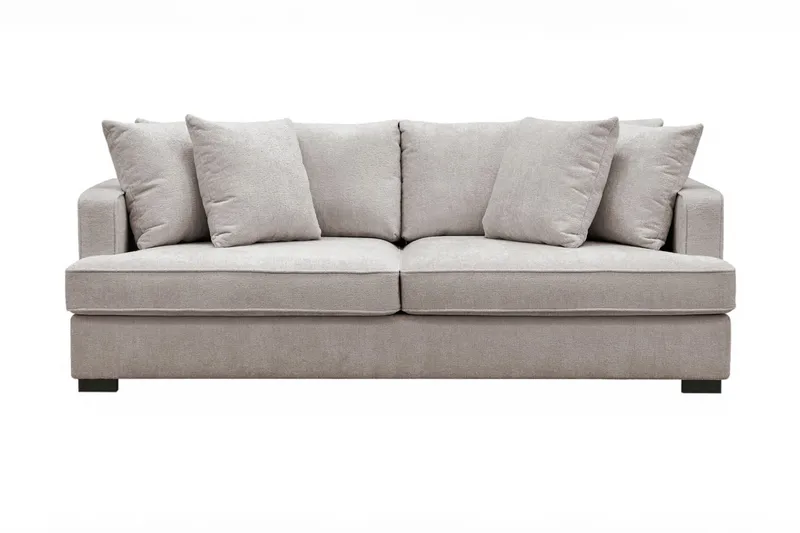 Rossita 3-seters Dyp Sofa i Chenille, Trenza 08, Grå/Brun Chenille