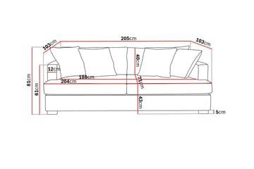 Rossita 3-seters Dyp Sofa i Chenille - Trenza 08, Grå/Brun Chenille - Møbler - Sofaer - 3 seter sofa