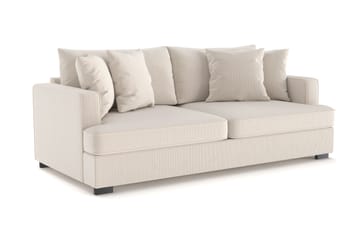 Rossita 3-seters Dyp Sofa i Kordfløyel - Beige - Møbler - Sofaer - 3 seter sofa