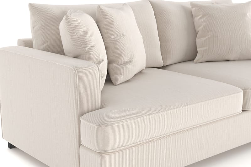 Rossita 3-seters Dyp Sofa i Kordfløyel - Beige - Møbler - Sofaer - 3 seter sofa
