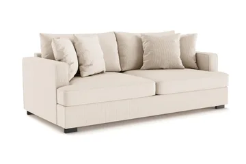 Rossita 3-seters Dyp Sofa i Kordfløyel - Beige - Møbler - Sofaer - 3 seter sofa
