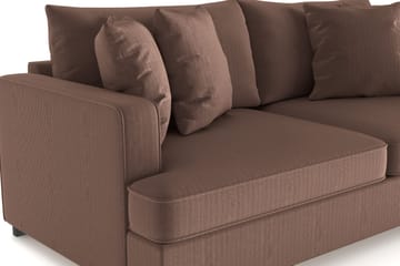 Rossita 3-seters Dyp Sofa i Kordfløyel - Brun - Møbler - Sofaer - 3 seter sofa