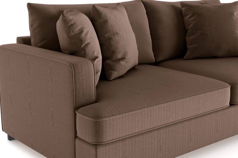 Rossita 3-seters Dyp Sofa i Kordfløyel - Brun - Møbler - Sofaer - 3 seter sofa