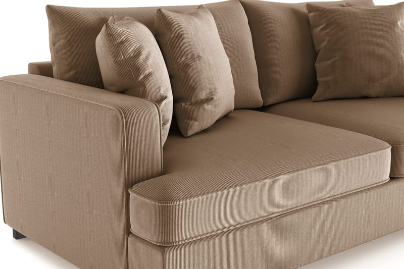 Rossita 3-seters Dyp Sofa i Kordfløyel - Brun - Møbler - Sofaer - 3 seter sofa
