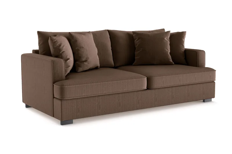 Rossita 3-seters Dyp Sofa i Kordfløyel - Brun - Møbler - Sofaer - 3 seter sofa