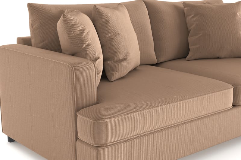 Rossita 3-seters Dyp Sofa i Kordfløyel - Brun - Møbler - Sofaer - 3 seter sofa