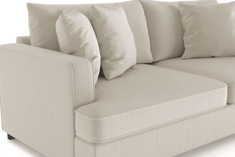 Rossita 3-seters Dyp Sofa i Kordfløyel - Greige - Møbler - Sofaer - 3 seter sofa
