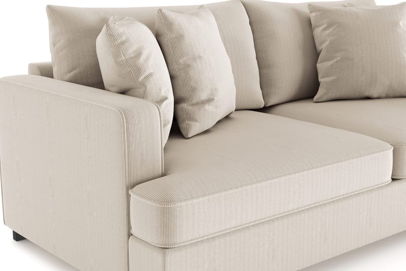 Rossita 3-seters Dyp Sofa i Kordfløyel - Greige - Møbler - Sofaer - 3 seter sofa