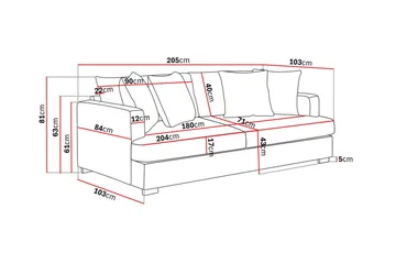 Rossita 3-seters Dyp Sofa i Kordfløyel - Greige - Møbler - Sofaer - 3 seter sofa