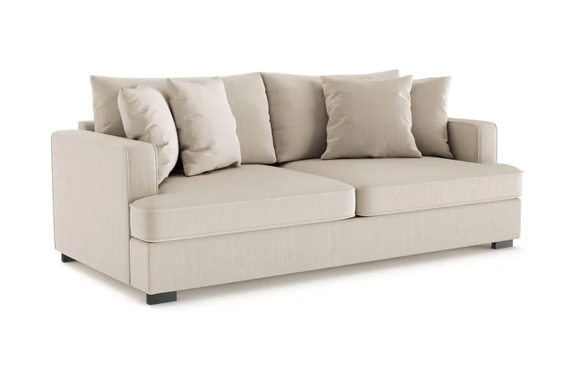 Rossita 3-seters Dyp Sofa i Kordfløyel - Greige - Møbler - Sofaer - 3 seter sofa