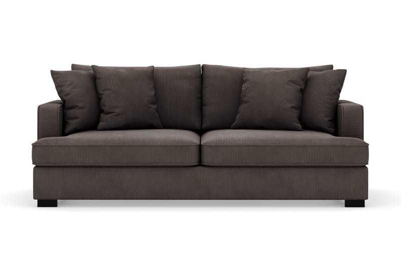 Rossita 3-seters Dyp Sofa i Kordfløyel, Mørkegrå