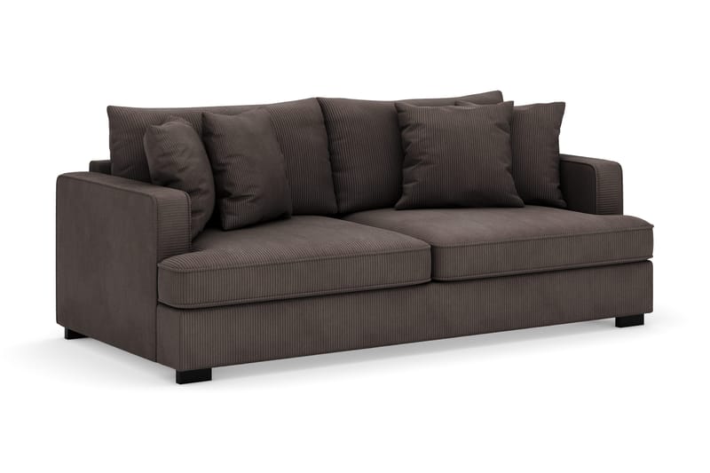 Rossita 3-seters Dyp Sofa i Kordfløyel - Mørkegrå - Møbler - Sofaer - Fløyelssofaer