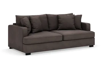 Rossita 3-seters Dyp Sofa i Kordfløyel - Mørkegrå - Møbler - Sofaer - Fløyelssofaer