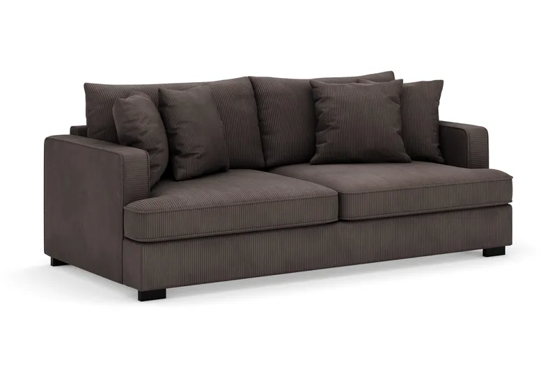 Rossita 3-seters Dyp Sofa i Kordfløyel - Mørkegrå - Møbler - Sofaer - Fløyelssofaer