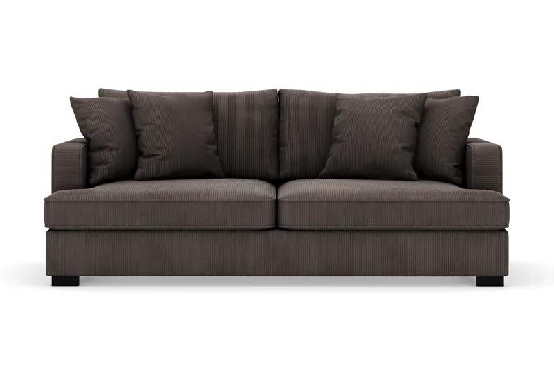 Rossita 3-seters Dyp Sofa i Kordfløyel, Mørkegrå